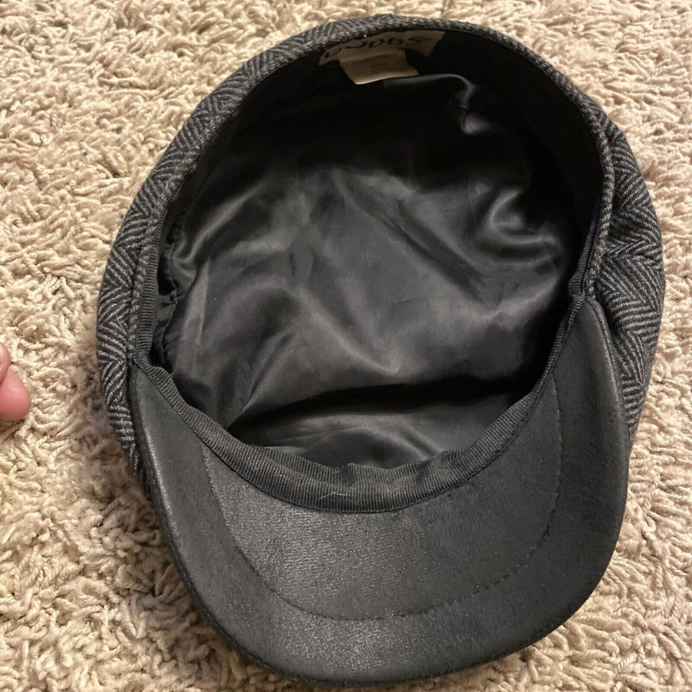 DOBBS NEWSBOY GOLF Medium GATZBY CAP Wool Polyester Black/gray - Picture 6 of 8
